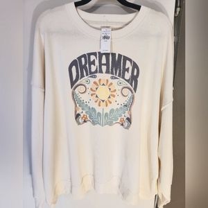 NWT American Eagle Oversized "Dreamer" Sweatshirt in cream - XXL